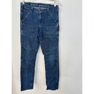 Dovetail Workwear Britt Utility Denim Pants Womens 8/34 Blue Carpenter Jeans